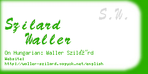 szilard waller business card